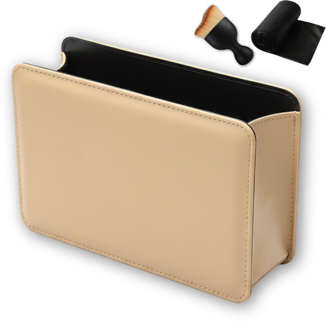 프라임그래피 다용도 차량용 수납 정리함 쓰레기통, 샌드