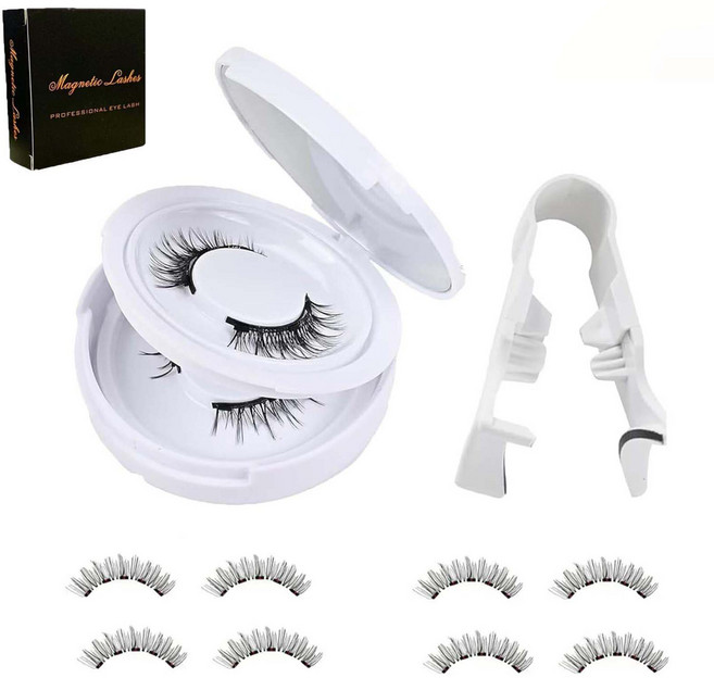 루이/속눈썹SET 마그네틱 자석 인조 속눈썹 + 뷰러 + 수납함 셀프 볼륨, 2개, 흰색