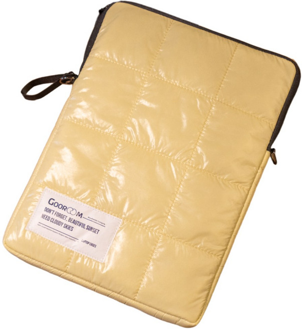 구름 패딩 노트북 파우치 가방 케이스 커버 13 16인치 6종 컬러, 옐로우, 1개