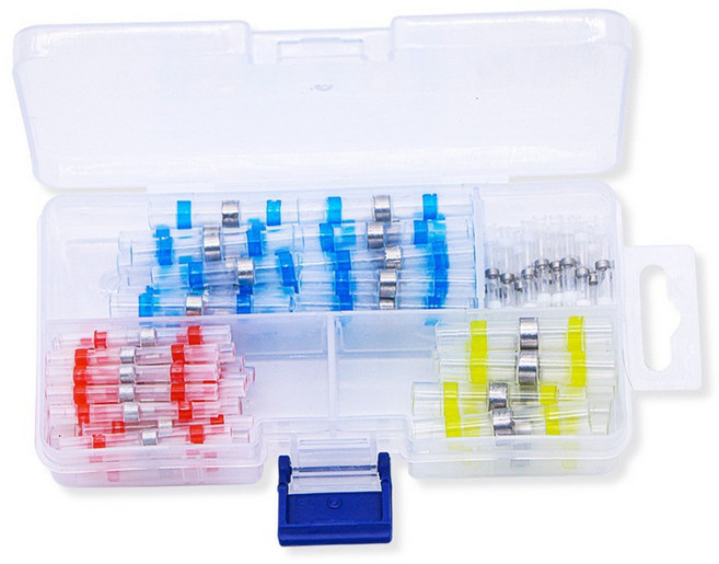 열수축튜브 솔더슬리브 50개 100개 150개 200개 세트 전선연결커넥터 자동납땜 방수배선, 1개, 솔더슬리브 50개 세트