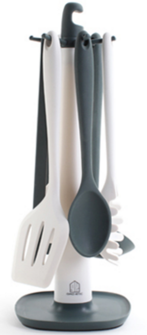 키친툴 실리콘 조리도구 7종 세트, 딥그린화이트, 1개