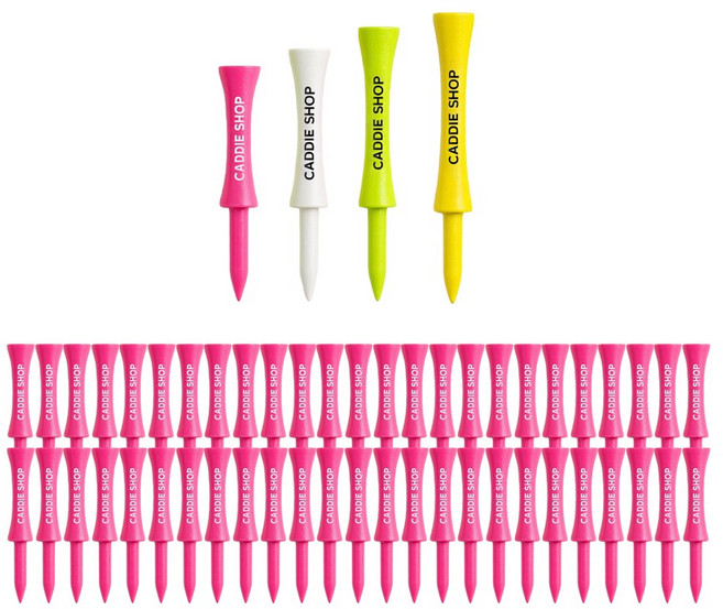 캐디샵 높이고정 골프티 우드티 골프티꽂이 높이조절, 50개, 핑크