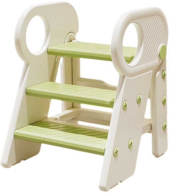 바브레 와이드 스텝 3단 폴딩 디딤대, 1개, 그린