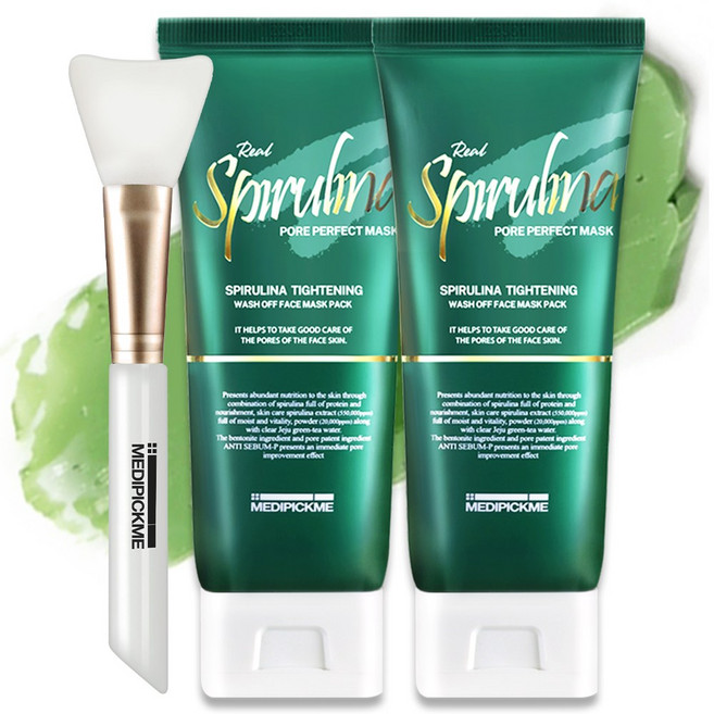 메디픽미 블랙헤드 잡티 제거 모공 청소 피지 크림 마스크팩 모공박살템 녹차팩 피지빼는팩 스피루리나 모델링팩, 2개, 1개입