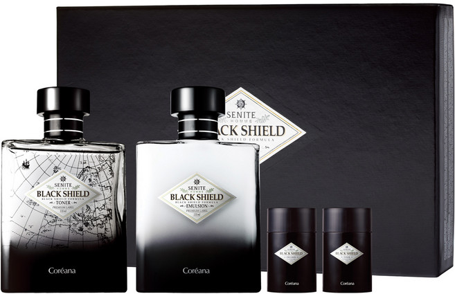 [4종]코리아나 세니떼 옴므 블랙쉴드 2종기획+쇼핑백, 1세트