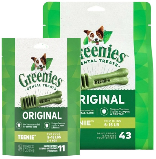 그리니즈 덴탈껌 티니 오리지널 43p+11p(54p) 소형견용 강아지 치석제거껌, 1개