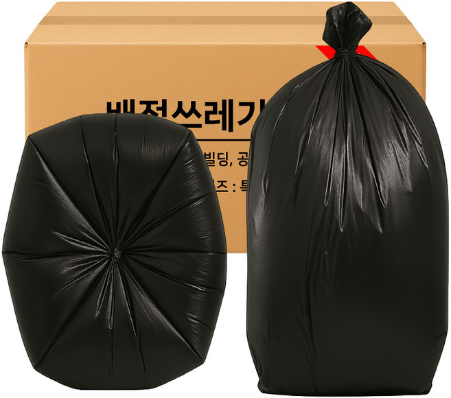 배접 쓰레기 봉투 재활용 분리수거 비닐 봉지 검정, 300개, 100L