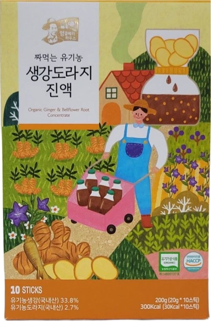 엉클베리하우스 유기농 생강도라지진액 20gx10개입, 10개입, 20g - 쿠팡