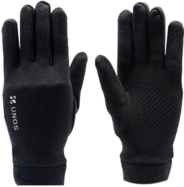 인콘트로 스마트터치 등산 러닝 기모 보온 방한 장갑, 검정색, 1개
