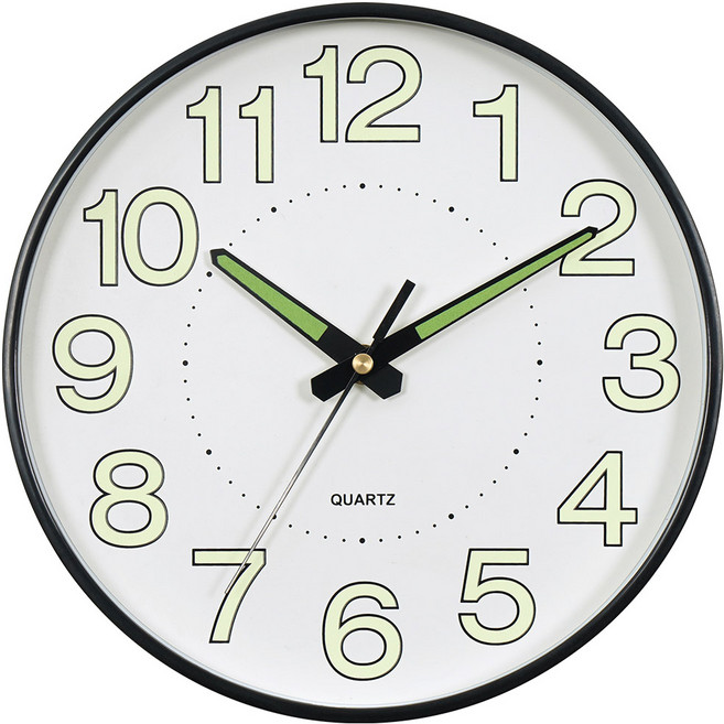 지오샵 인테리어 소품 야간 야광 무소음 벽시계 26, B타입(화이트)