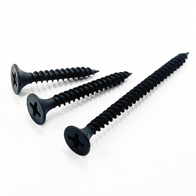 (유진코) 석고외날피스 6 x 25 흑색 1000 개 스크류 나사 못 나팔머리, 1000개