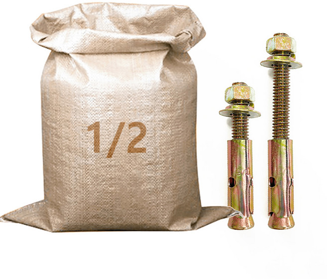 (유진코) 철 세트앙카 1/2 연부 마대 박스 콘크리트 셋트앙카볼트 앵커 욘부, 180개