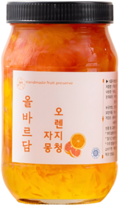 수제 자몽 오렌지청 자몽에이드 홈카페 과일청 500g, 1개, 1개입