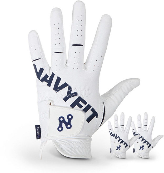 (3장세트)네이비핏 골프장갑 레이싱너클 프리미엄 극세사 남성용, 화이트, 3개