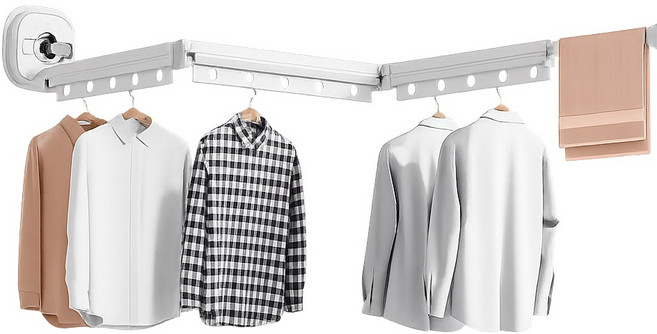 공간활용 원터치 강력 흡착 빨래 건조대 빨래망 포함, 깨끗한흰색(white)