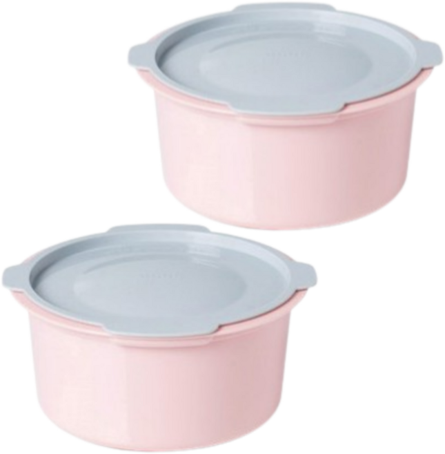 미엘 스토리 국산 특허받은 스팀홀 국산 전자레인지 용기 계란 찜기 1000ml 2개, 1세트