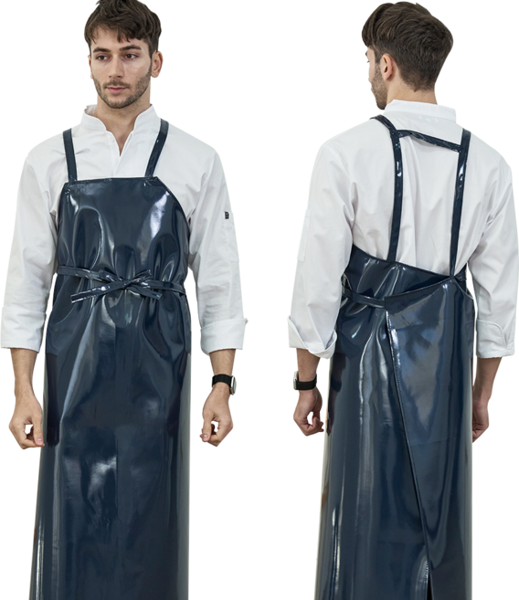 양면방수 앞치마 H형 / 고리형 / 업소용 식품제조공장 식당 정육점 김장앞치마 특대/대형/소형 (5color), H형 곤색 특대, 1개