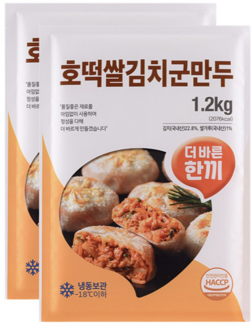 더바른한끼 김치호떡쌀군만두 국내산 생야채 최상의맛 1.2kg, 1개