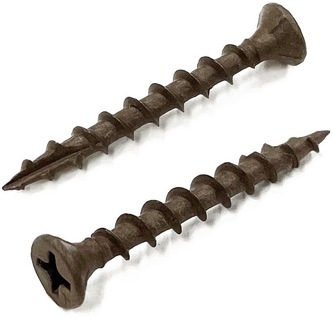 (유진코) 목재용 데크스크류 (Type17) 6 X 50 한봉 500 개 브라운델타 나사 피스 못, 500개