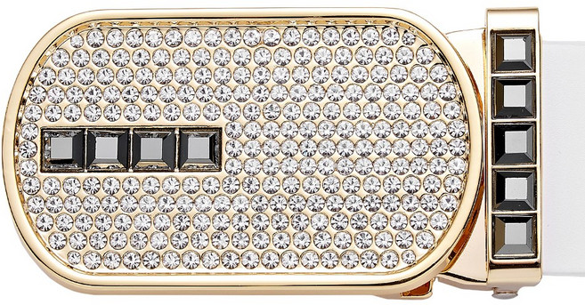 베르티니 콰트로 다이아몬드 골프 벨트, 골드 제트 화이트, 1개