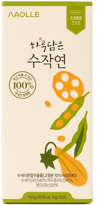 아올레 하루담은 수작연 스틱 코건강 수세미 작두콩 연근 친환경 무농약 어린이 비염 코피 성인 온가족 건강즙, 2박스, 150g