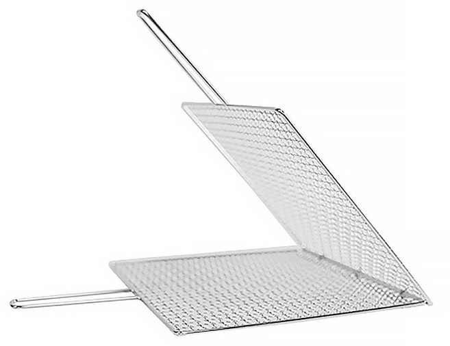 유유마트 스텐 양면 손잡이 겹 석쇠 사각 가정용 업소용 캠핑, 1개