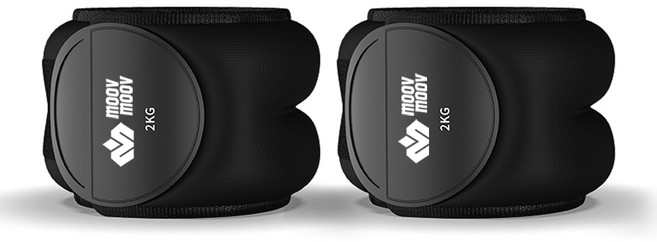 뭅뭅 손목 발목 모래주머니 2개입, 2kg, 블랙