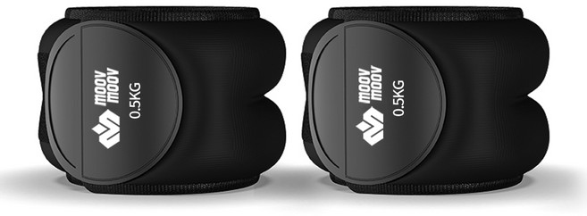 뭅뭅 손목 발목 모래주머니 2개입, 0.5kg, 블랙