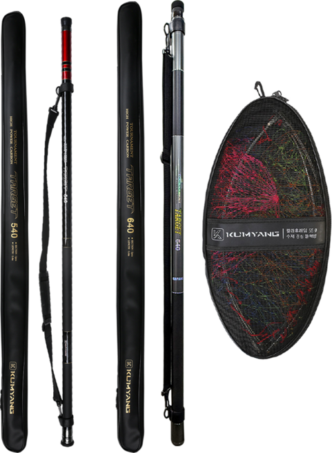 금양피싱 타게트뜰채 카본뜰채+바다뜰망 지름55 SET, 뜰채540+뜰망 지름55cm