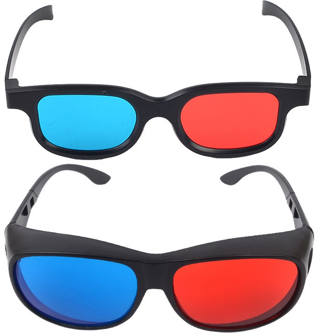 골든트리 3D 입체안경 일반형/고글형 TV 비디오 적청안경, 적청 고글형, 1개