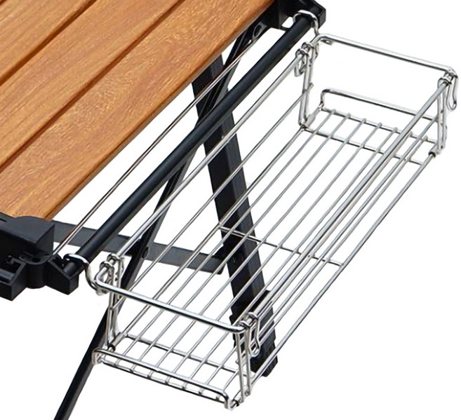 저스트캠프 IGT 테이블 와이어 폴딩 바스켓 스테인레스, 1개, 1단, 실버