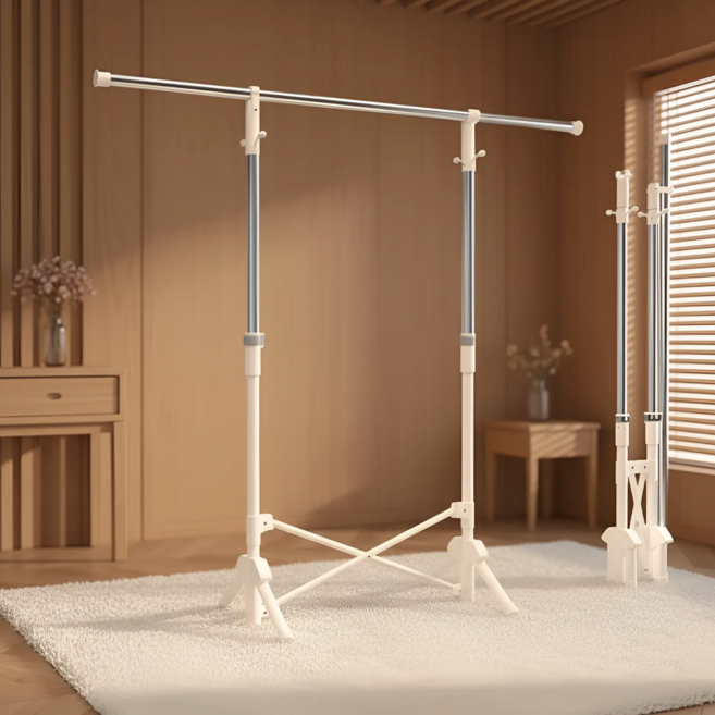 스탠드 옷걸이 건조대, 아이보리