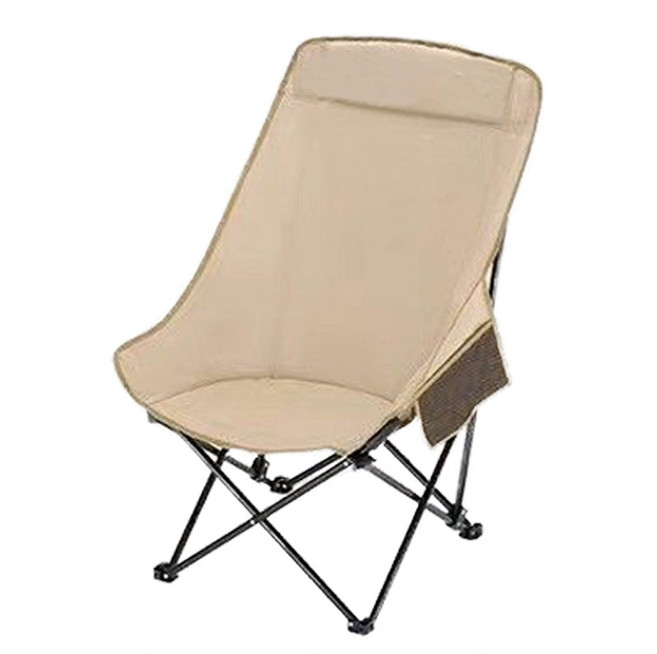 여행진심 와이드 캠핑 의자 경량 체어, 1개, 베이지