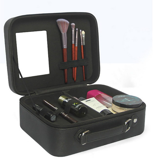 여행용 대용량 화장품 파우치 방수 메이크업 가방 휴대용 고급 가방 수납, 25cm*18.5cm*10cm, 검정색