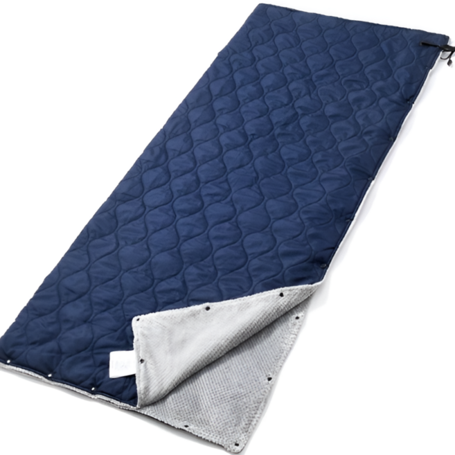 코지히트 휴대용 usb 전기 매트 캠핑 여행 담요 침낭, 1인용, 네이비
