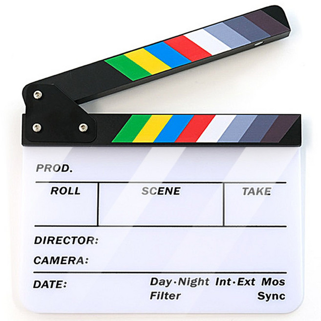 투명시트지가 부착된 올포토 슬레이트 영화 무비 촬영 슬레이트 클래퍼보드, 1개