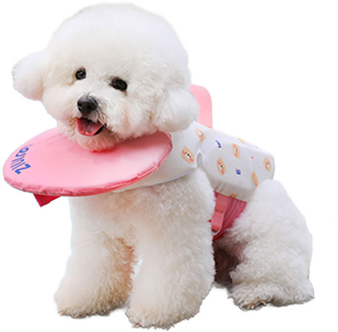 위니즈 젤리빈 펫 구명조끼 강아지 물놀이 턱받이, 러블리베어(핑크), 1개