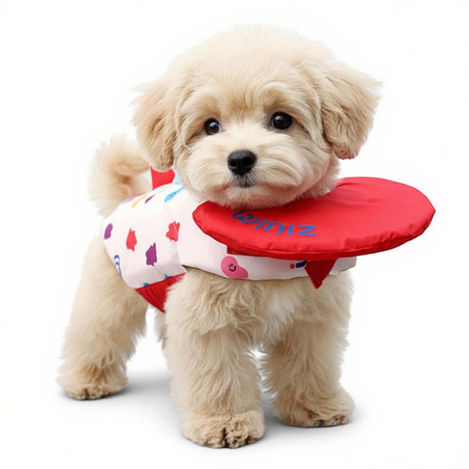 위니즈 젤리빈 펫 구명조끼 강아지 물놀이 턱받이, 젤리빈(레드), 1개