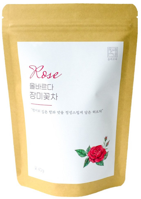 올바르다 장미꽃차 티 로즈 플라워 원물, 1개, 1개입, 40g