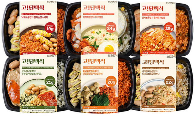 편한한끼 고단백식 2주 닭가슴살 식단 도시락 6종, 6종 18팩, 220g, 1개