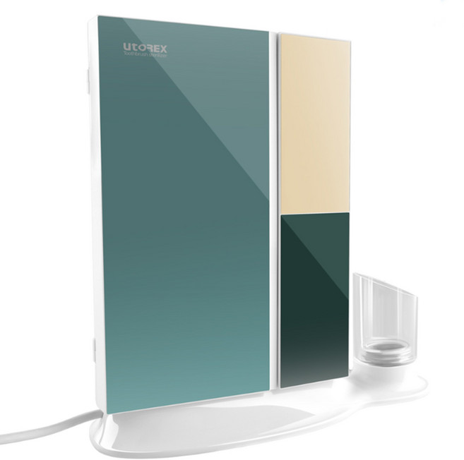 유토렉스 퍼펙트케어 그리드 컬렉션 UV-C 히팅 칫솔살균기 스탠드+벽걸이형, UTC-98UVG, 그린