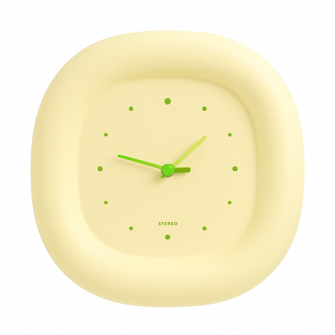 레몬 버터시계 인테리어 벽시계 크림 파스텔 무소음 탁상시계, 크림버터