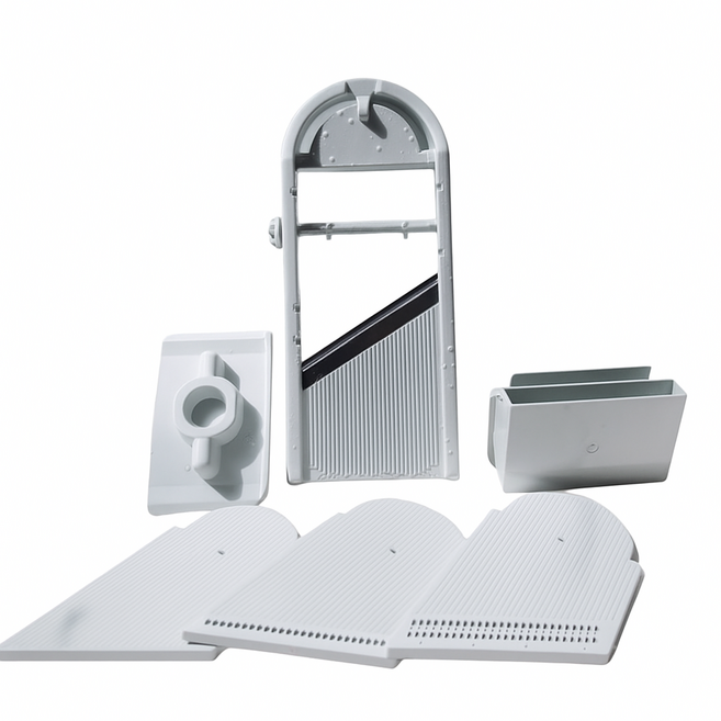 올인원 만능 토마토 레몬 우엉 무 양파 무채 야채 감자 오렌지 당근 오이 만능 양배추 채칼 슬라이스 채썰기 칼 슬라이서 절단기 채 써는 기계, 멀티채칼 세트(편칼 & 가는채날 & 굵은 채날), 1세트