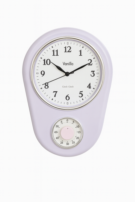 빈티지 레트로 파스텔 벽시계 무소음 거실 인테리어 벽걸이 시계, 라벤더