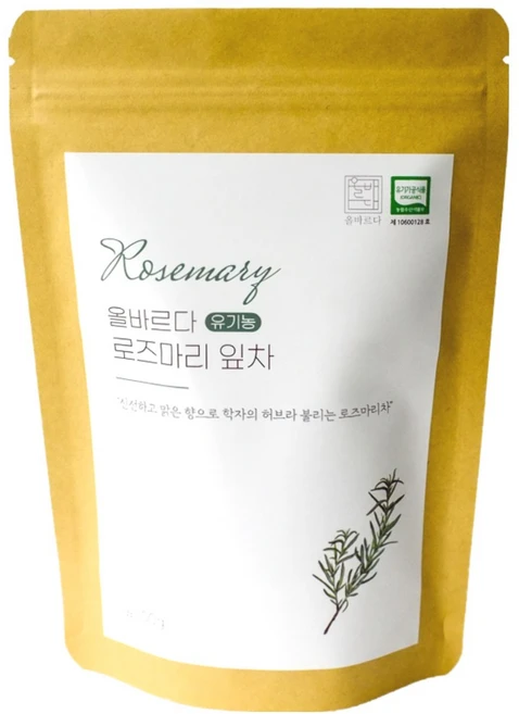 올바르다 유기농 로즈마리 차 티 잎차 원물, 100g, 100g, 1개, 1개입 - 쿠팡