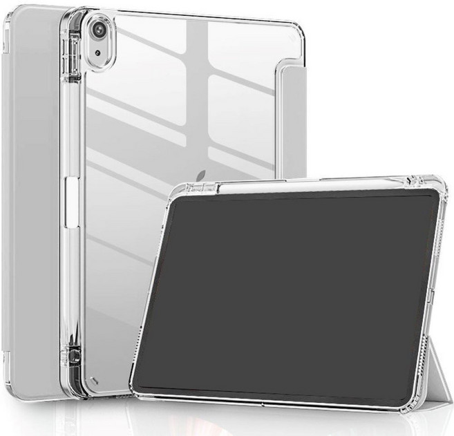 원더글라스 에어 가드 투명 아크릴 애플펜슬 충전 수납형 아이패드 케이스, 1개, 라이트 그레이