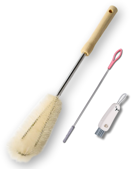 라인오브 텀블러 물병 틈새 빨대 세척솔, 1세트, 우드