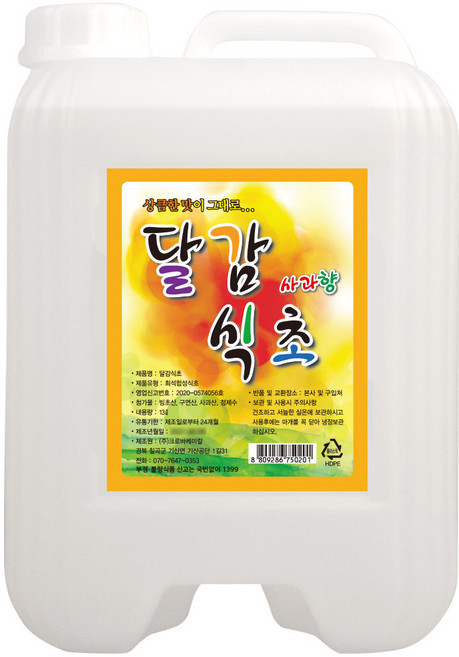 크로바 달감식초(사과향) 13kg 업소용 합성식초, 1개, 13L