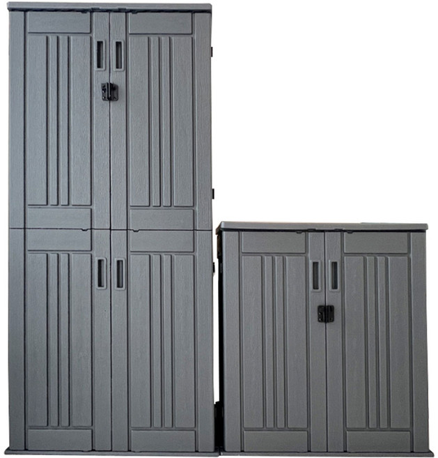 레드와이 조립식창고 플라스틱창고 선반포함세트 야외 간이 농막 소형 미니 이동식 보관함