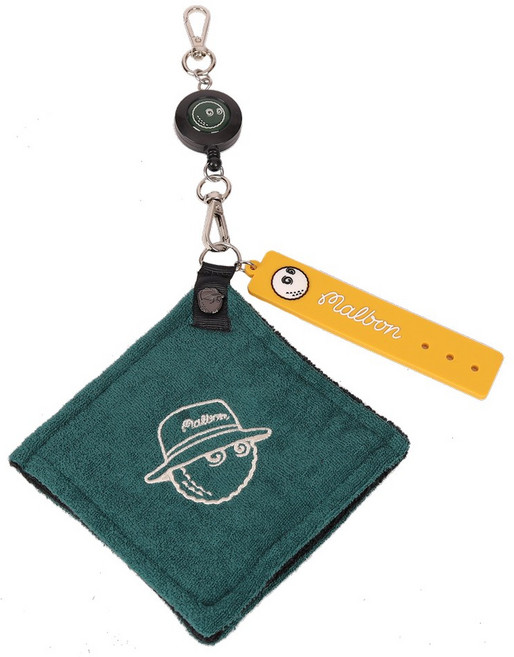 말본 골프공 타올 수건 버킷 티꽂이 세트, Green, 1개